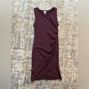 Leith Sleeveless Dress in Deep Burgundy
